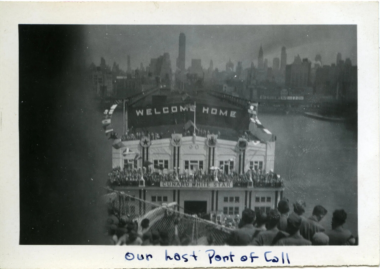 'Welcome Home' — 44th Infantry Division Troops Arriving in New York Harbor, WWII