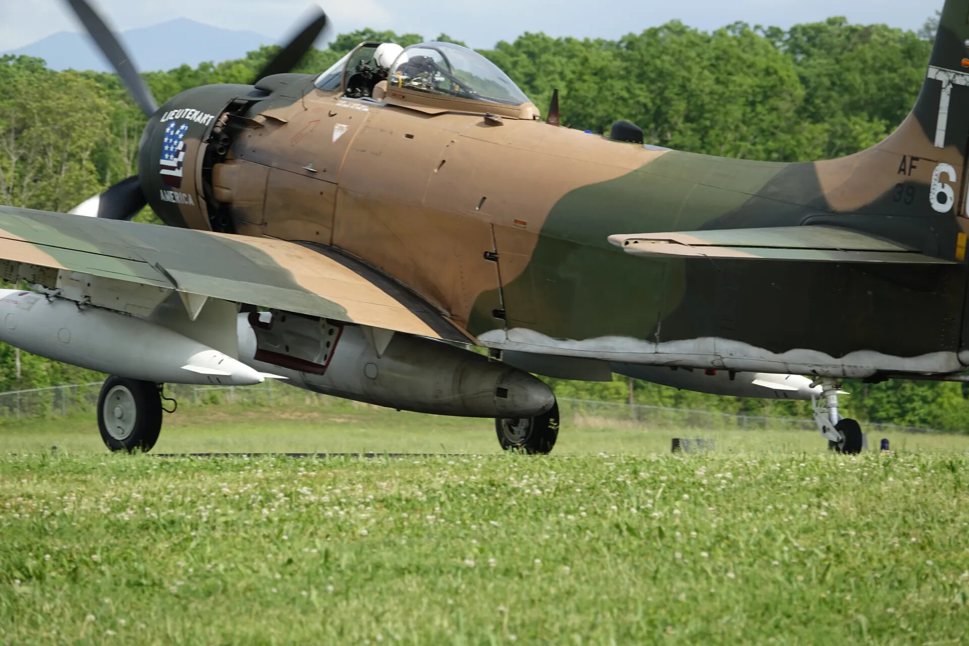 Two A-1 Skyraiders on the Ramp — 'Lieutenant America' and 'TC 665,' May 2019 Airshow Event