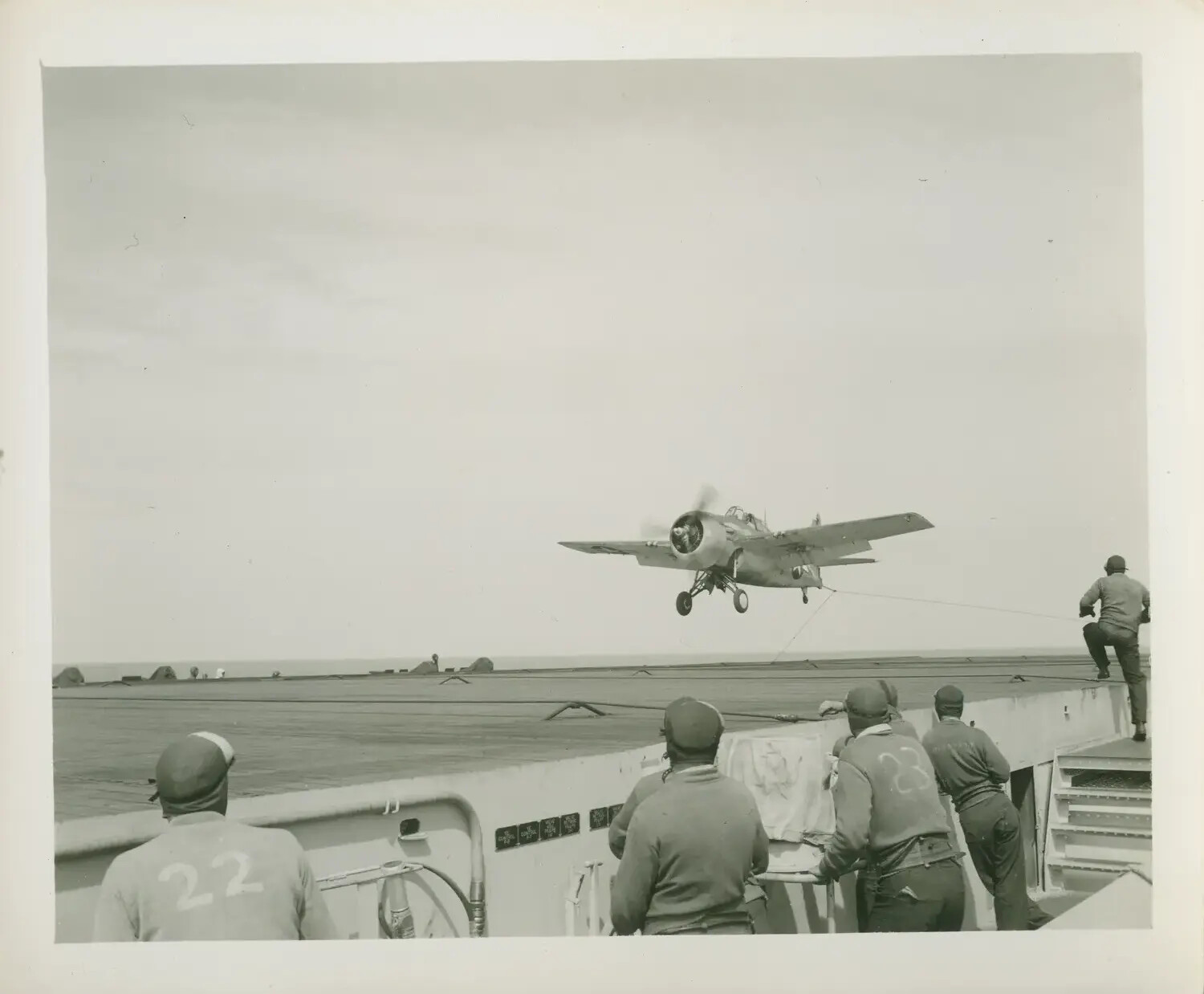Aircraft Landing Aboard USS Petrof Bay (CVE-80), World War II Pacific Theater