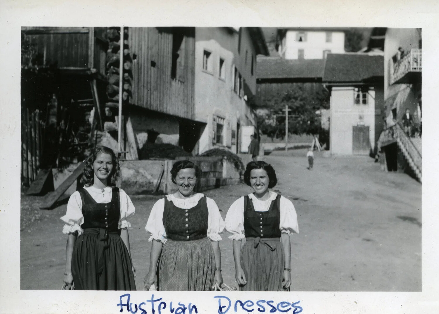 Three Women in Traditional Austrian Dirndl Dresses, 44th Infantry Division Collection