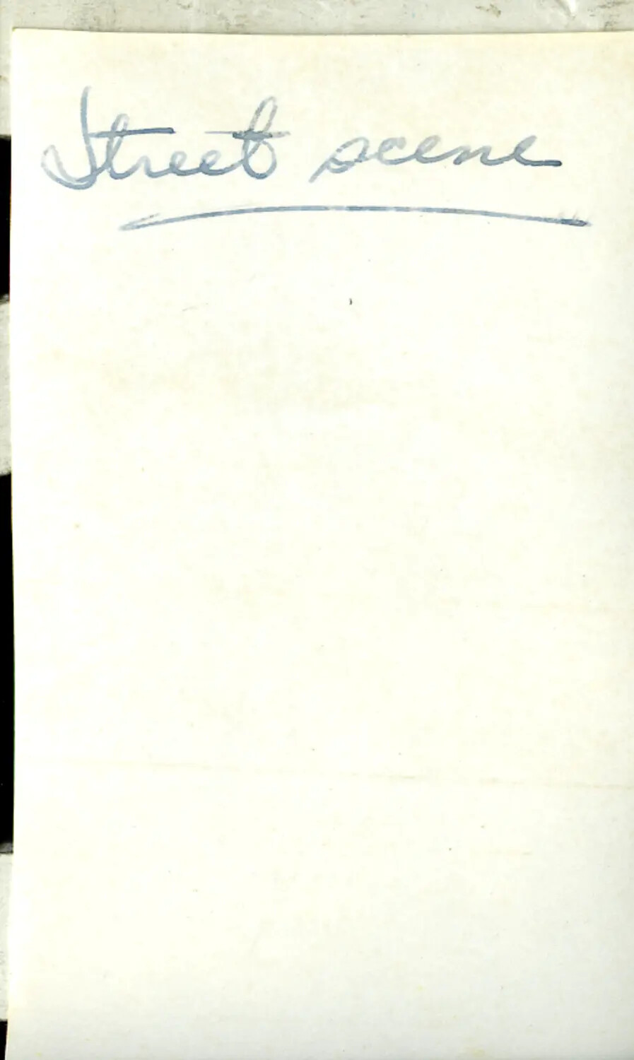 Handwritten Caption Card Reading 'Street Scene,' China-Burma-India Theater Archive