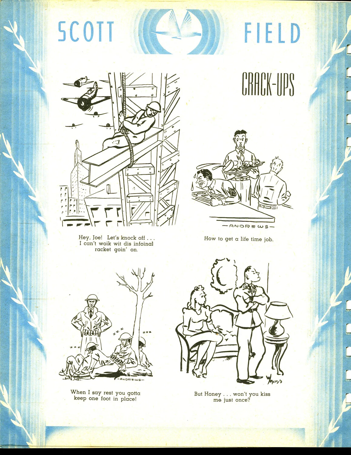 "Scott Field Crack-Ups" Cartoon Page, USAAF Training Publication