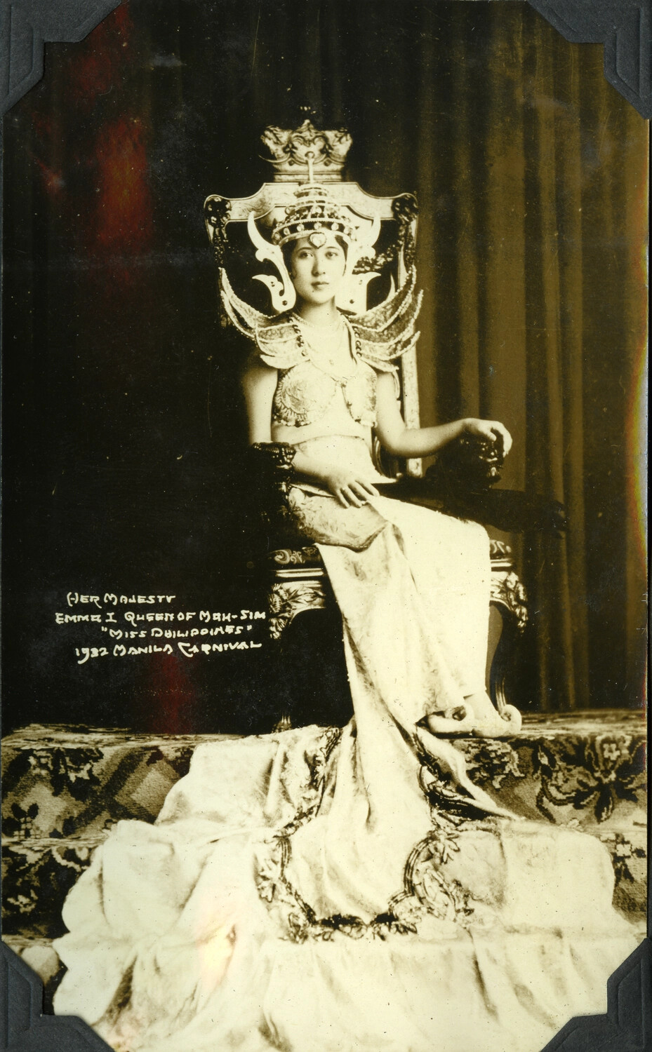 Her Majesty Emma I, Queen of Man-Sim, "Miss Philippines," 1932 Manila Carnival