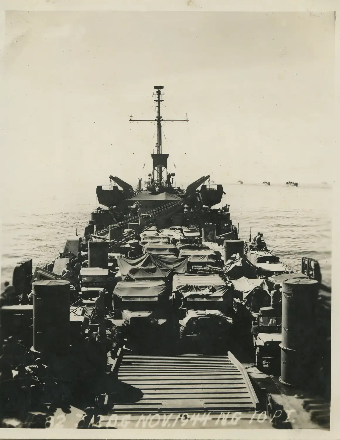 LST Deck Packed with Vehicles En Route to the Philippines, November 1944