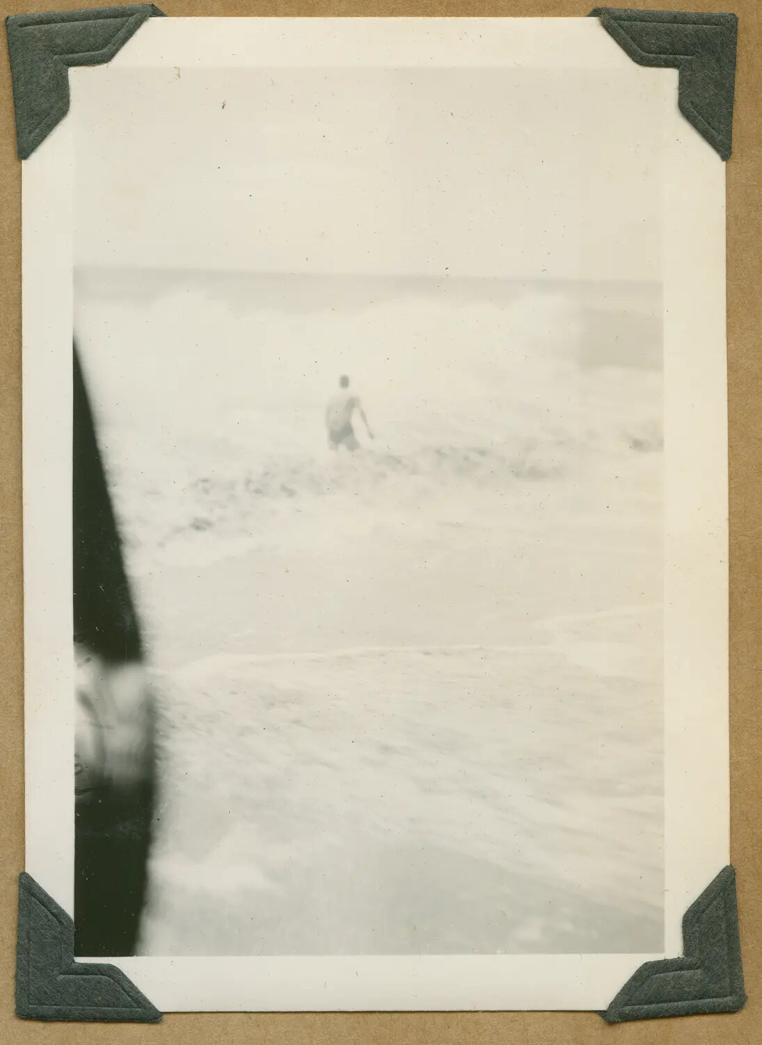 Serviceman Wading into Surf, Hawaii, World War II-Era Personal Photo Album