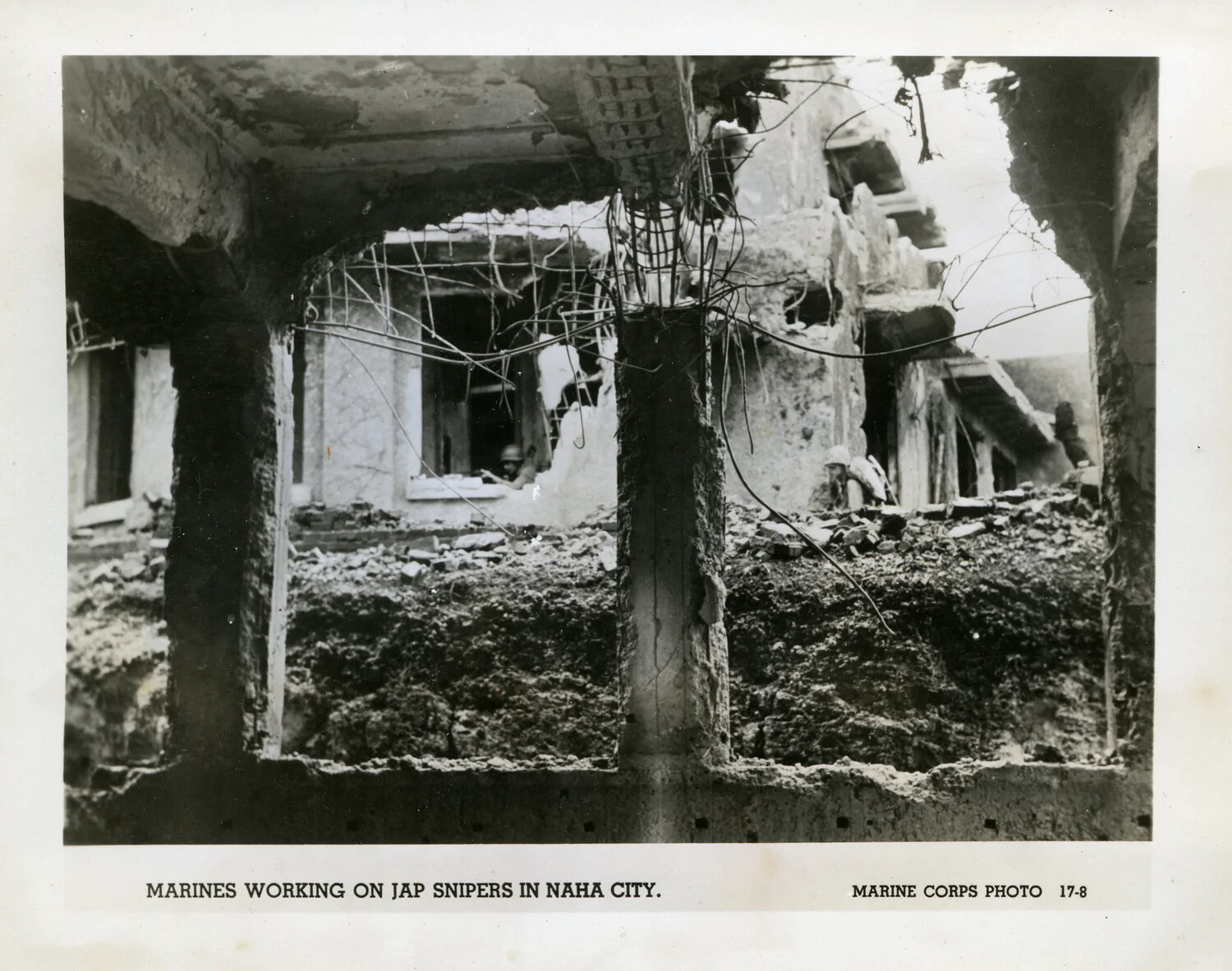 Marines Clearing Japanese Snipers Amid the Ruins of Naha City, Okinawa