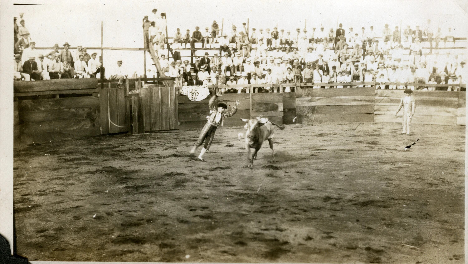 Novillada (Young Bull Fight) in a Provincial Bullring Before a Large Crowd