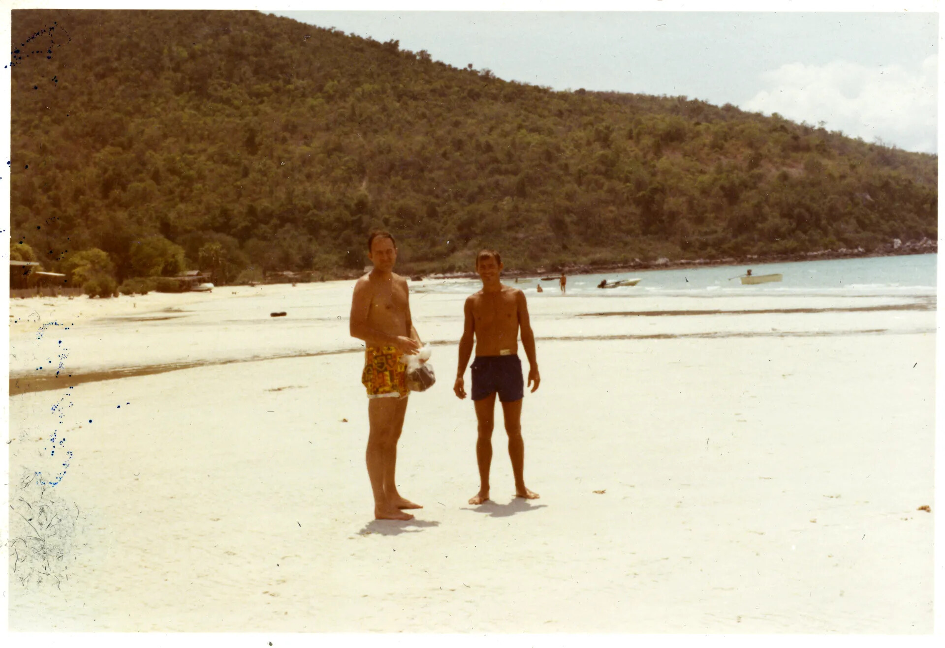 Two U.S. Servicemen on a Thai Beach During R&R, Vietnam War Era