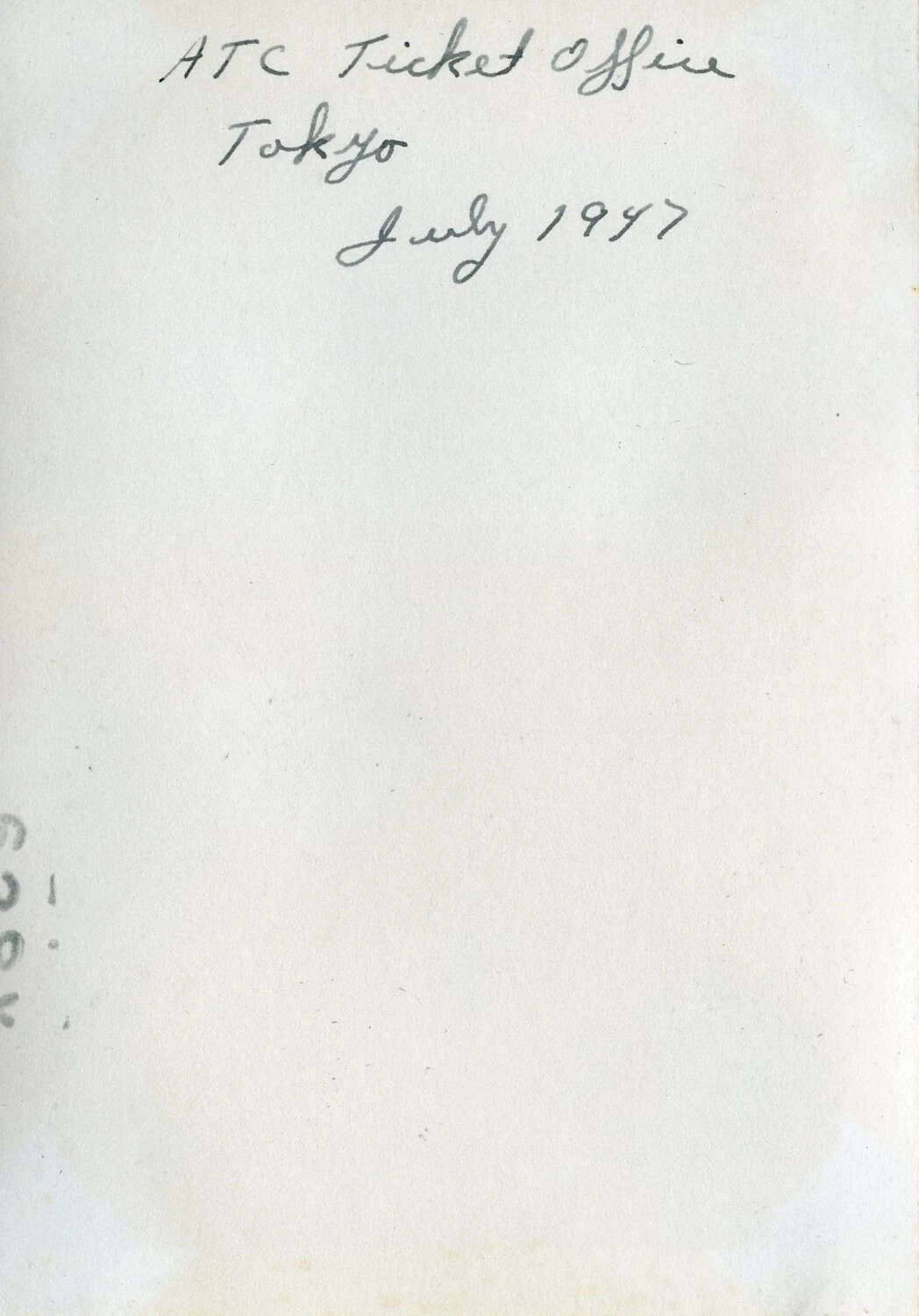 Album Caption Page: 'ATC Ticket Office, Tokyo, July 1957'