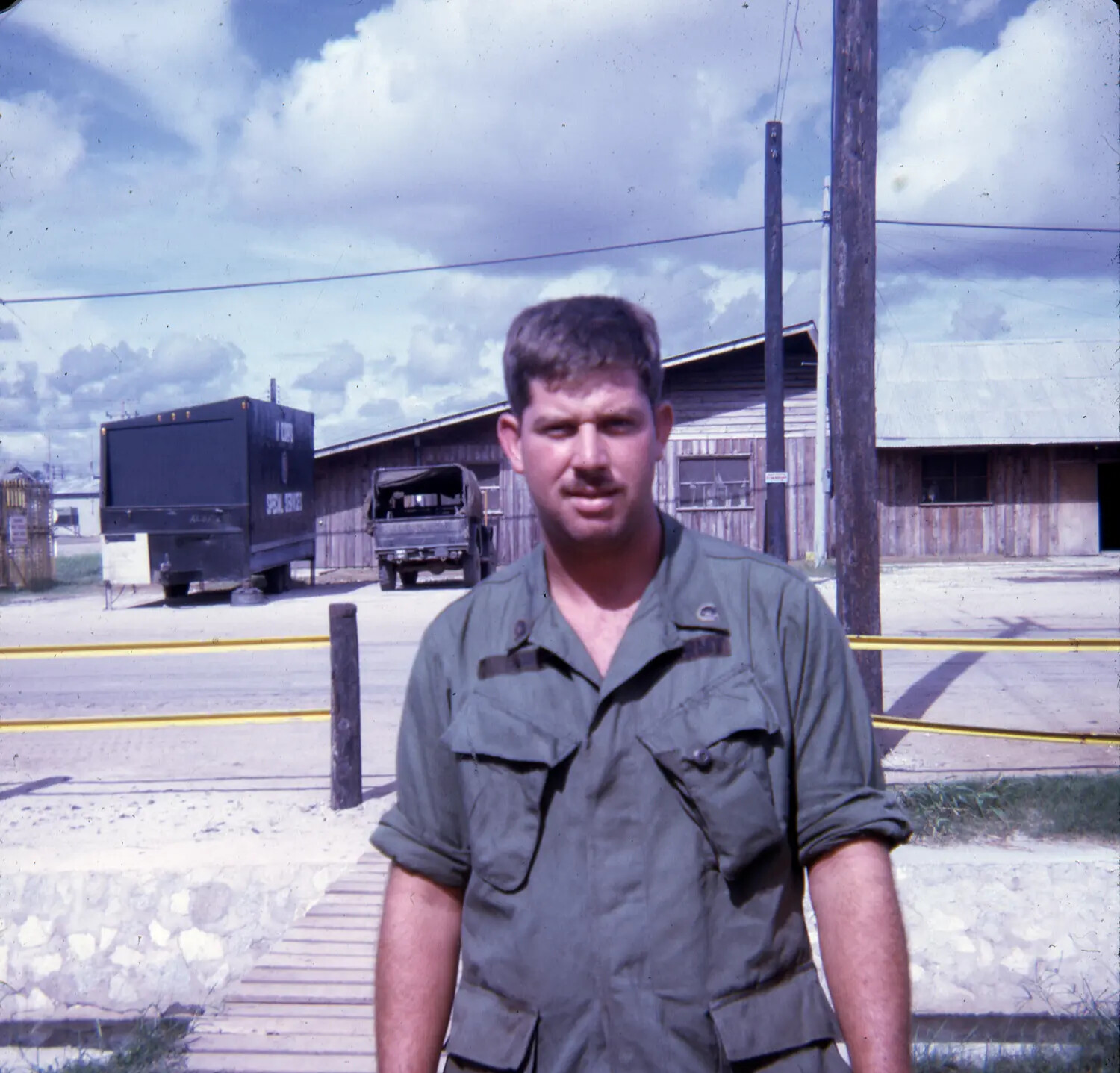 U.S. Army Soldier Portrait at Base Camp, Vietnam, 'S Sac' Slide Collection