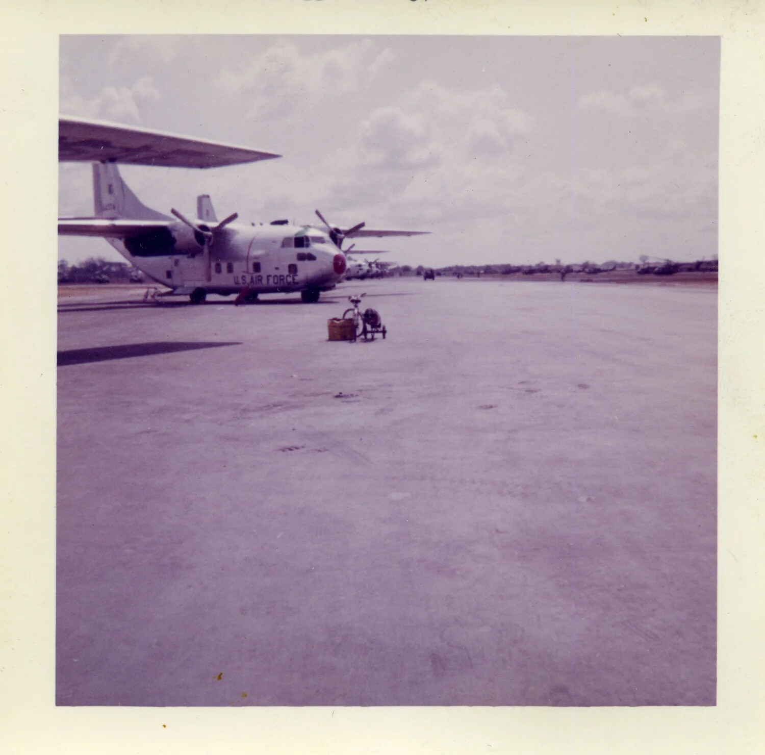 U.S. Air Force C-123 Provider Transport Aircraft on Flight Line, Vietnam, 1963
