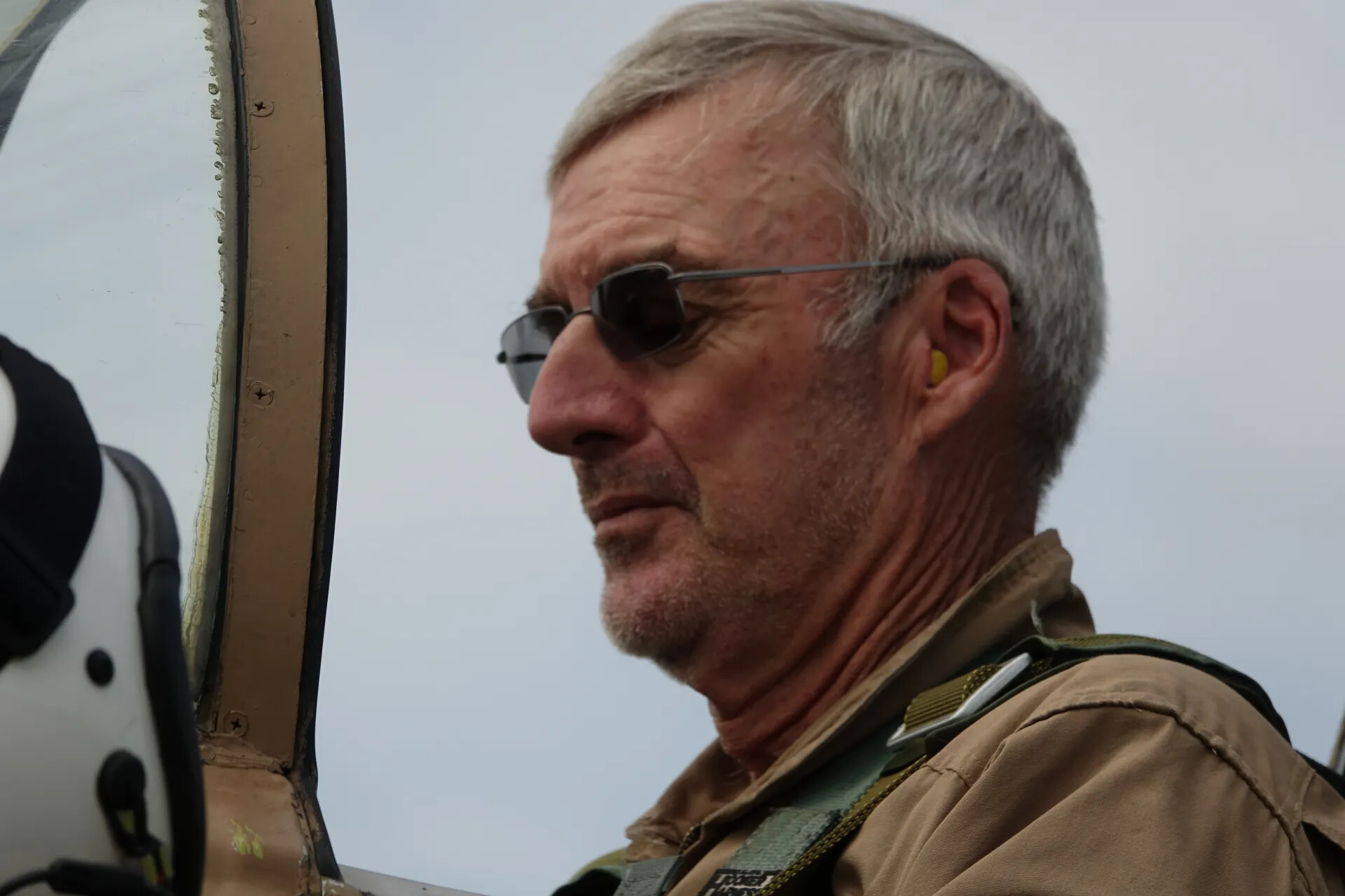 Crew Member in Profile Beside Skyraider Canopy (Companion Frame)