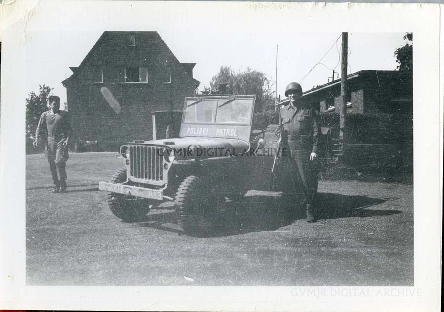 US Army Willys MB Jeep Marked 'Polizei Patrol' During Post-War Occupation Duty