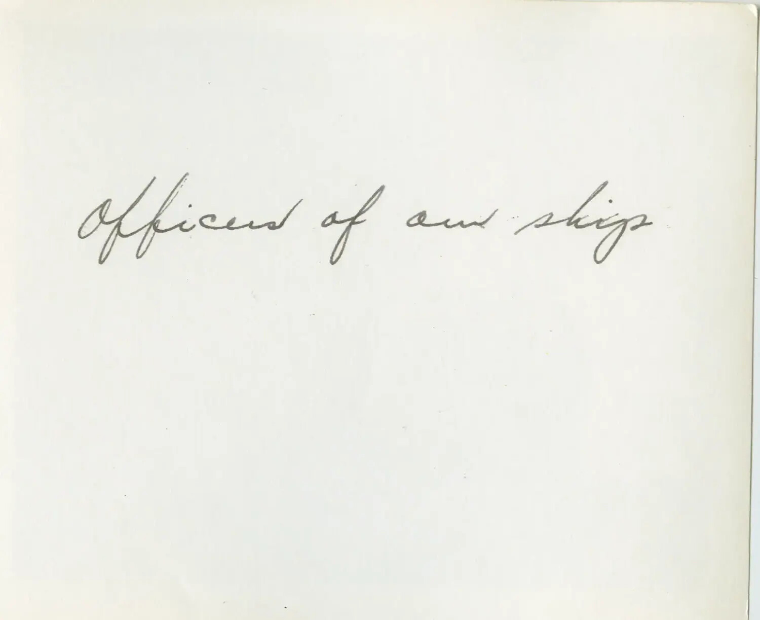 Album Caption Page: 'Officers of our ship,' USS Petrof Bay (CVE-80)