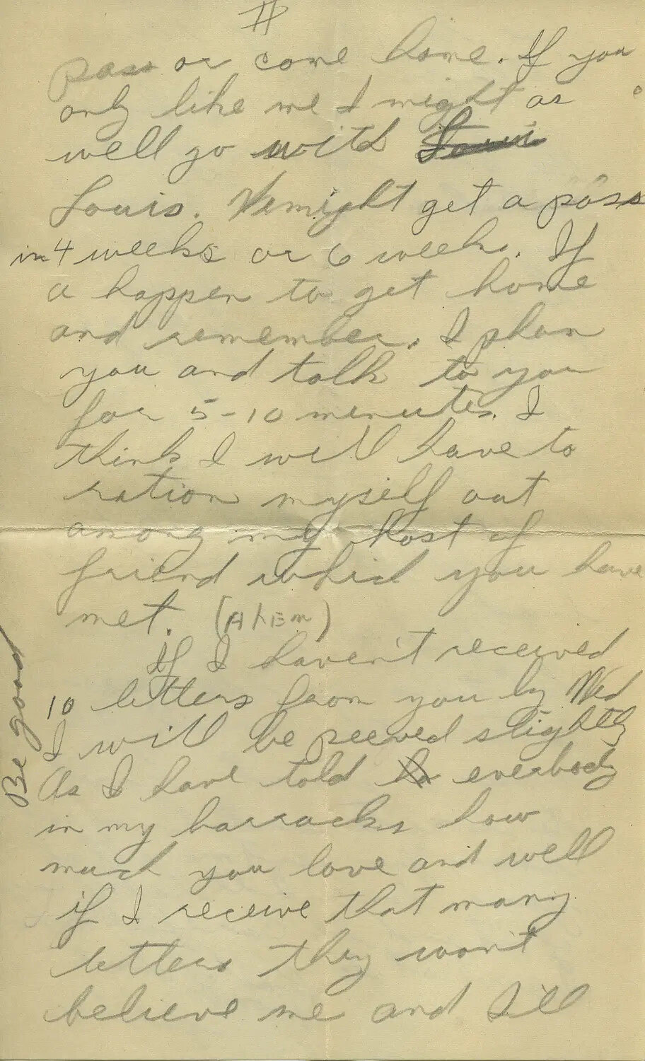 Handwritten WWII Love Letter Page, Moon-Sammiet Correspondence