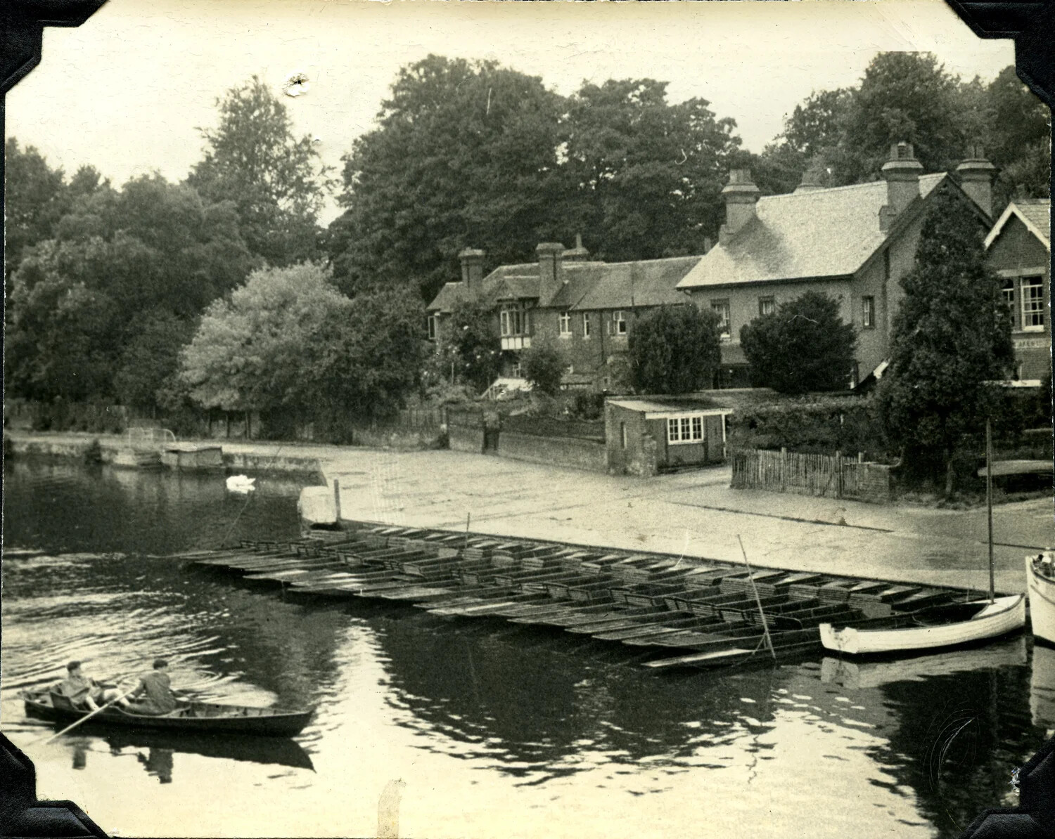 Riverside Boat Landing with Rowing Skiffs, Personal Photo Album Snapshot (Jervey Signal Corps Collection)