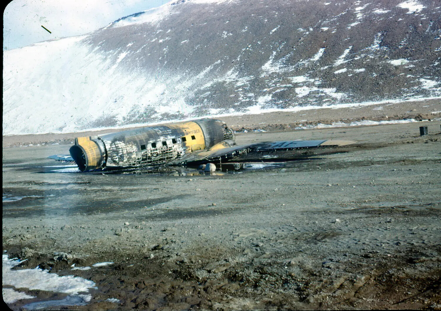 Wrecked USAF Transport Aircraft on Tundra, Thule Air Force Base, Greenland, c. 1950-1955
