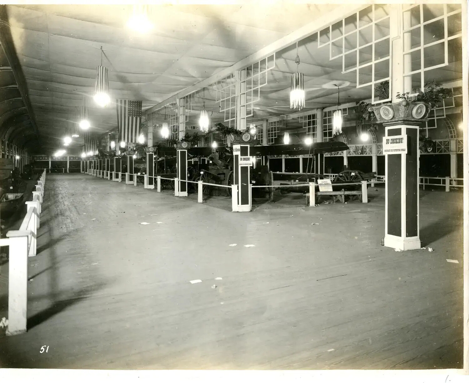 Row of Field Artillery Pieces along Exhibition Aisle, Ohio War Trophies Hall, c. 1918-1919