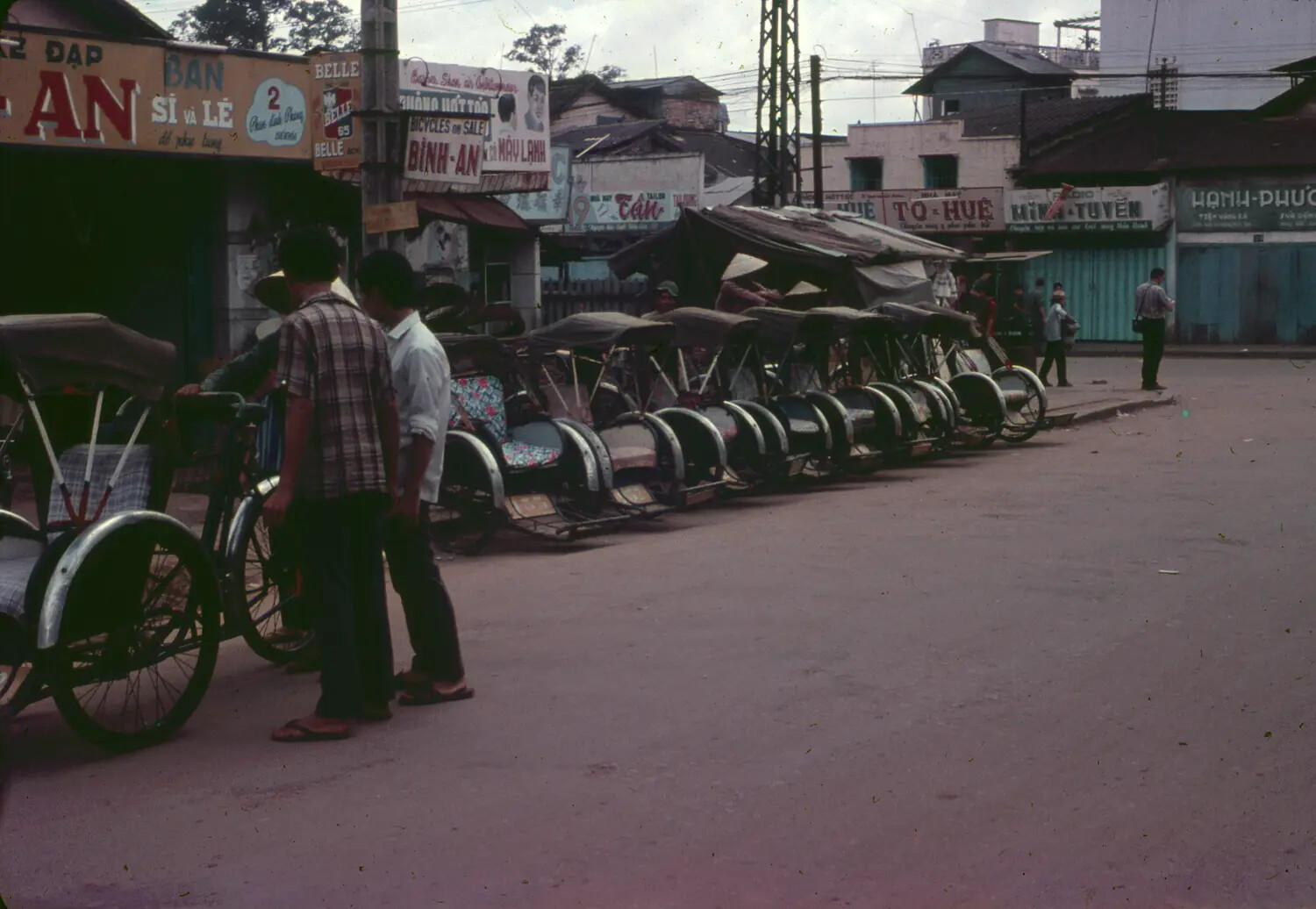 Street Scene with Cyclos, South Vietnam, Circa 1965