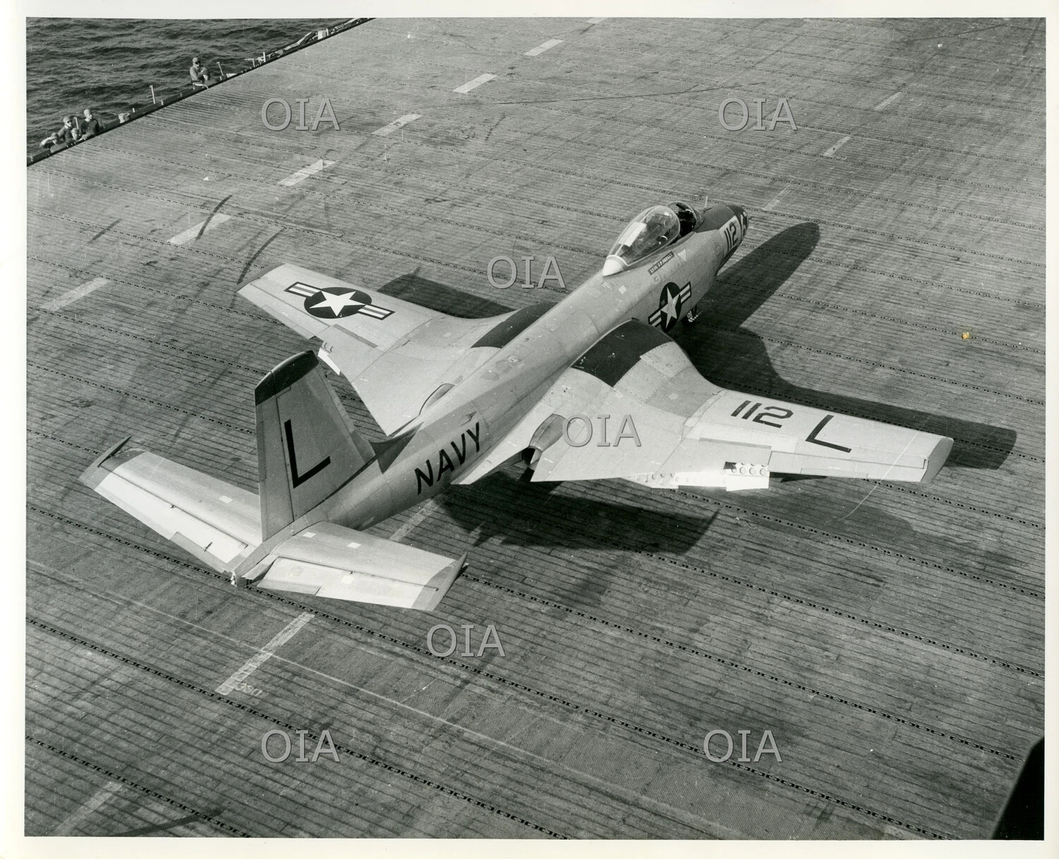McDonnell F2H-3 Banshee Jet Fighter Aboard USS Tarawa (CV/CVA-40)