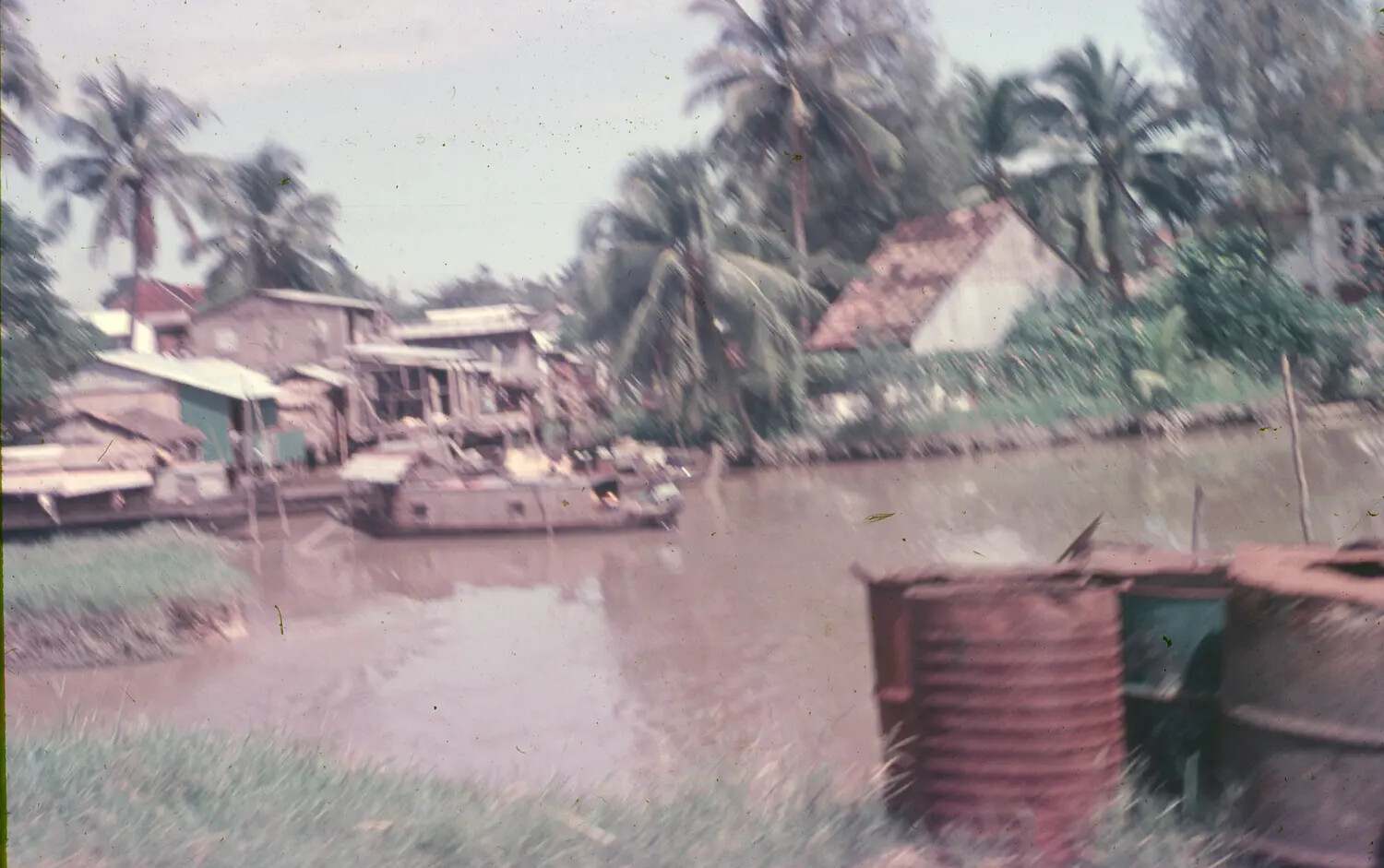 Vietnamese Canal-Side Village Scene, 1965 (3rd Tactical Fighter Wing Personal Photo Collection)