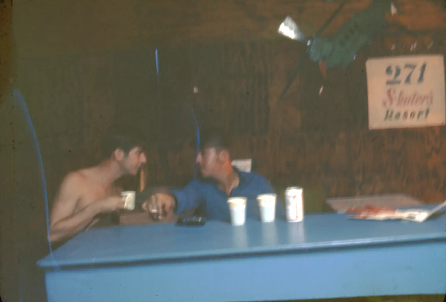 Servicemen Relaxing at Unit Club, Vietnam War Era