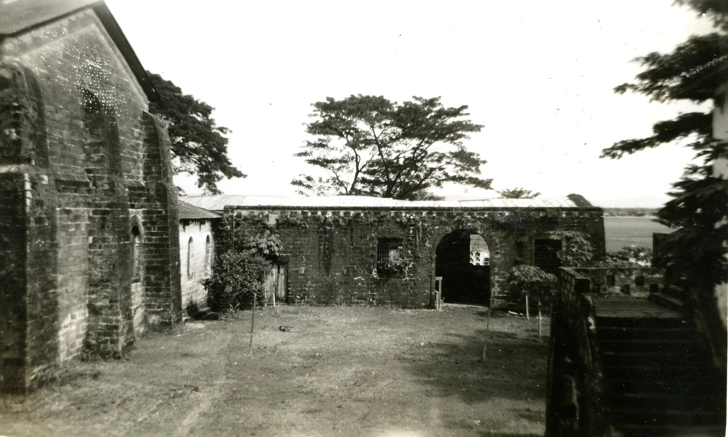 Stone Colonial-Era Building Ruins, Pacific Theater, WWII (345th Bombardment Group Photo Album)
