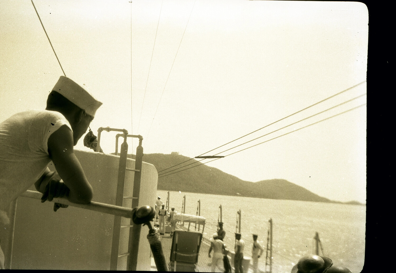 U.S. Navy Sailors Aboard Ship in Chinese Coastal Waters, 1930s