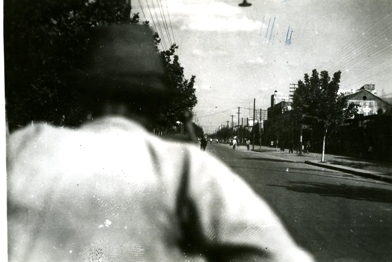Street Scene from China-Burma Theater Archive, WWII, Viewed Over a Local Resident's Shoulder