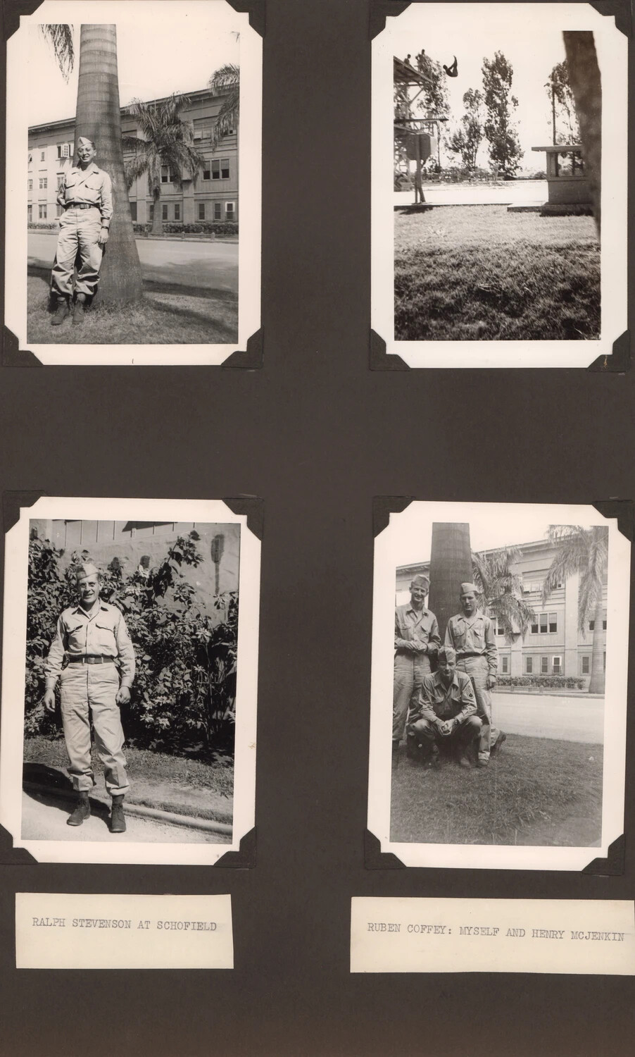 Photo Album Page: Soldiers at Schofield Barracks, Hawaii