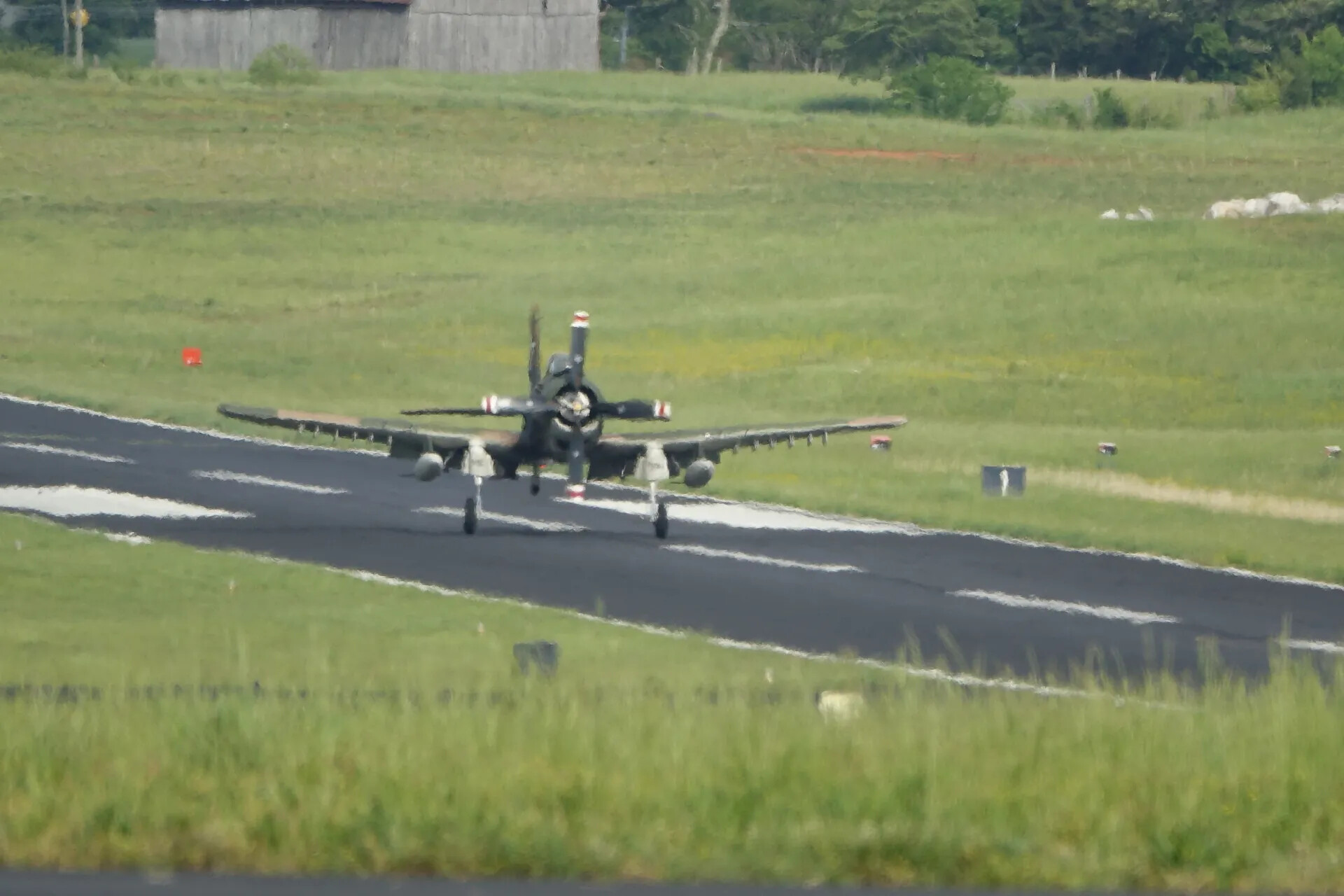 Douglas A-1 Skyraider on Runway, Head-On View, Warbird Air Show, May 2019