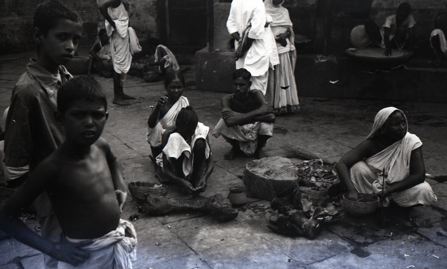 Street/Ghat Scene with Local Residents, India, WWII CBI Theater Era