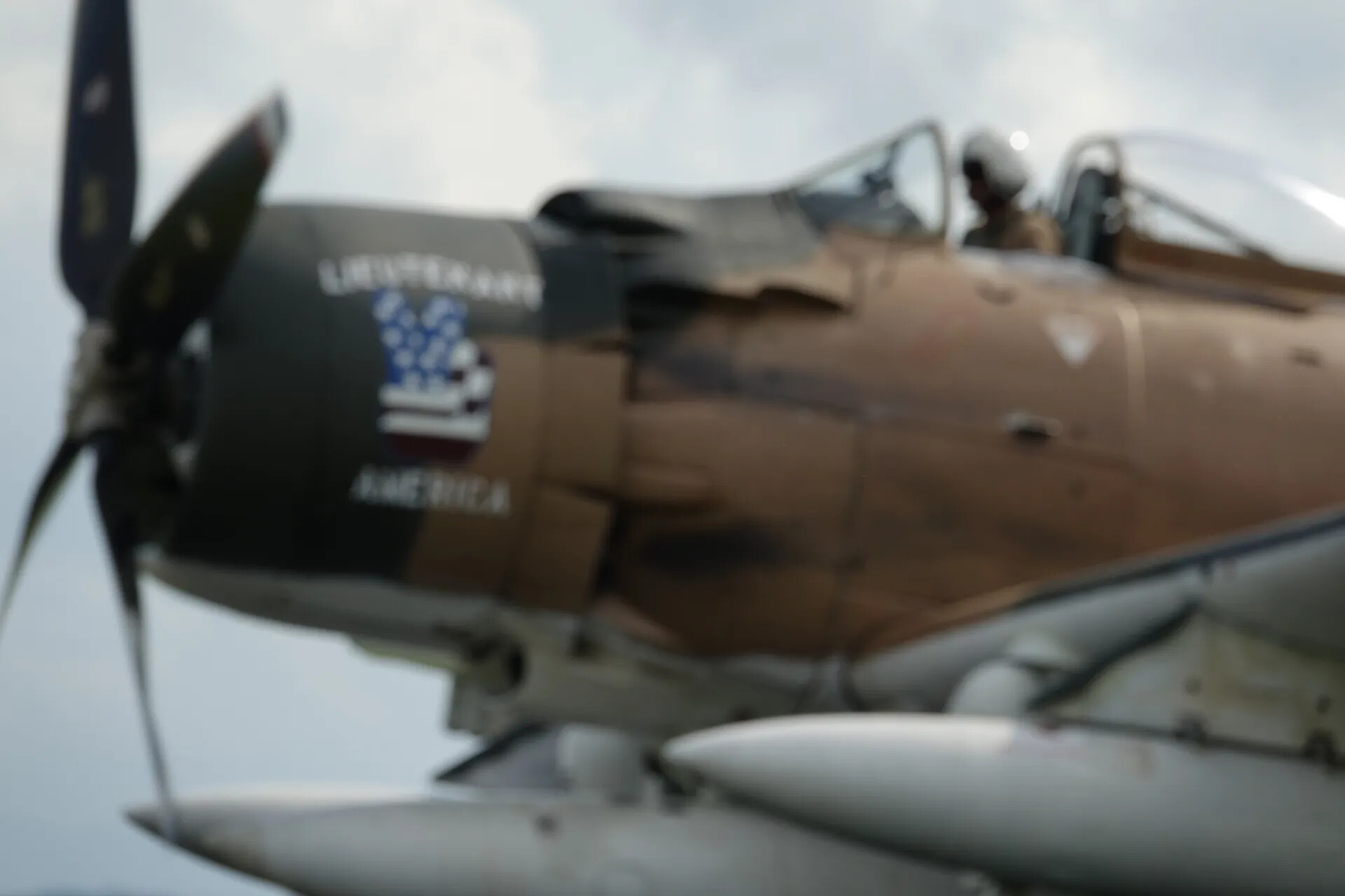Restored A-1 Skyraider 'Lieutenant America' Nose Art and Cockpit, Warbird Event, May 2019