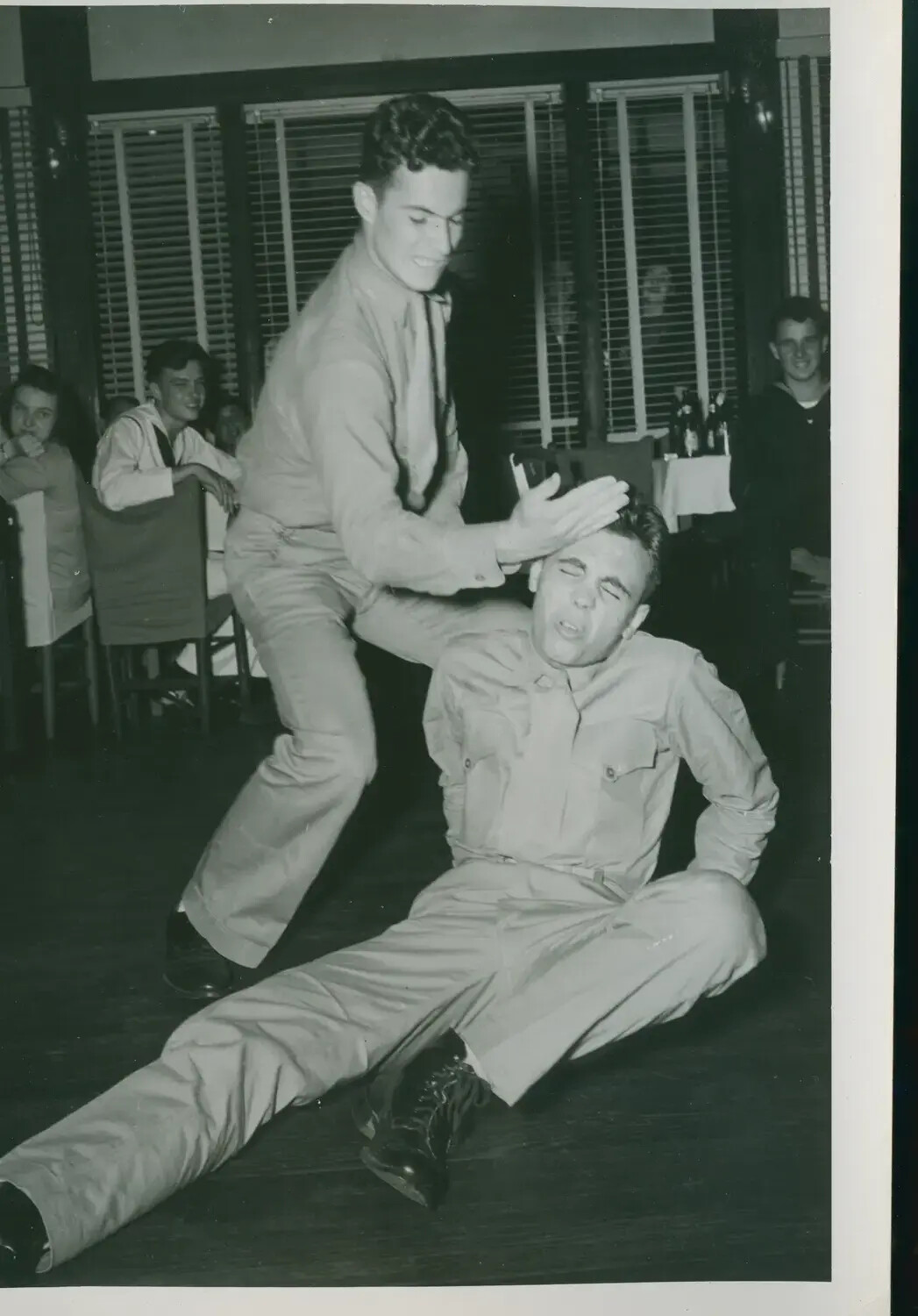 Sailors Horsing Around During Liberty Social Event -- USS Petrof Bay (CVE-80) Collection
