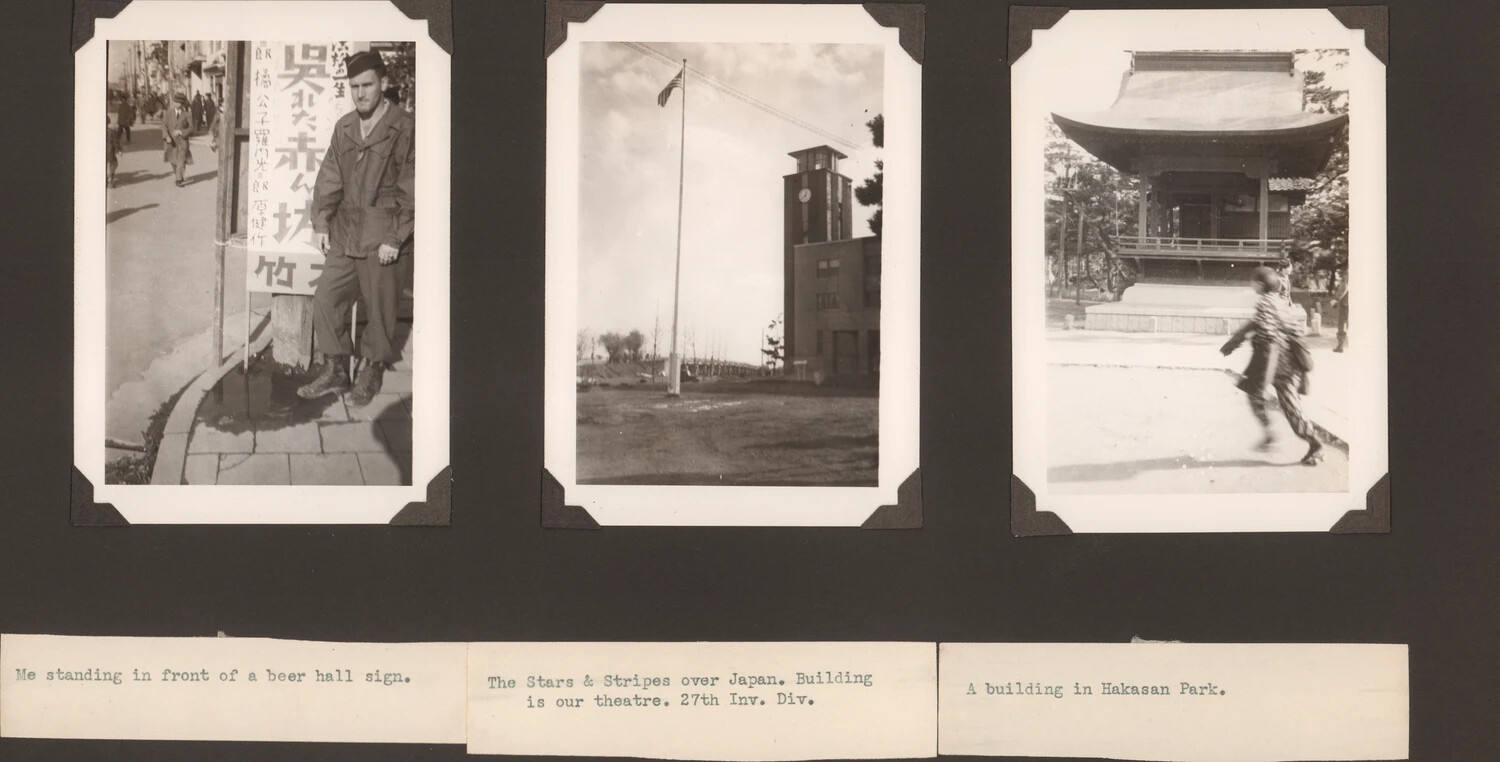 Photo Album Page: American Serviceman in Occupied Japan, 27th Infantry Division