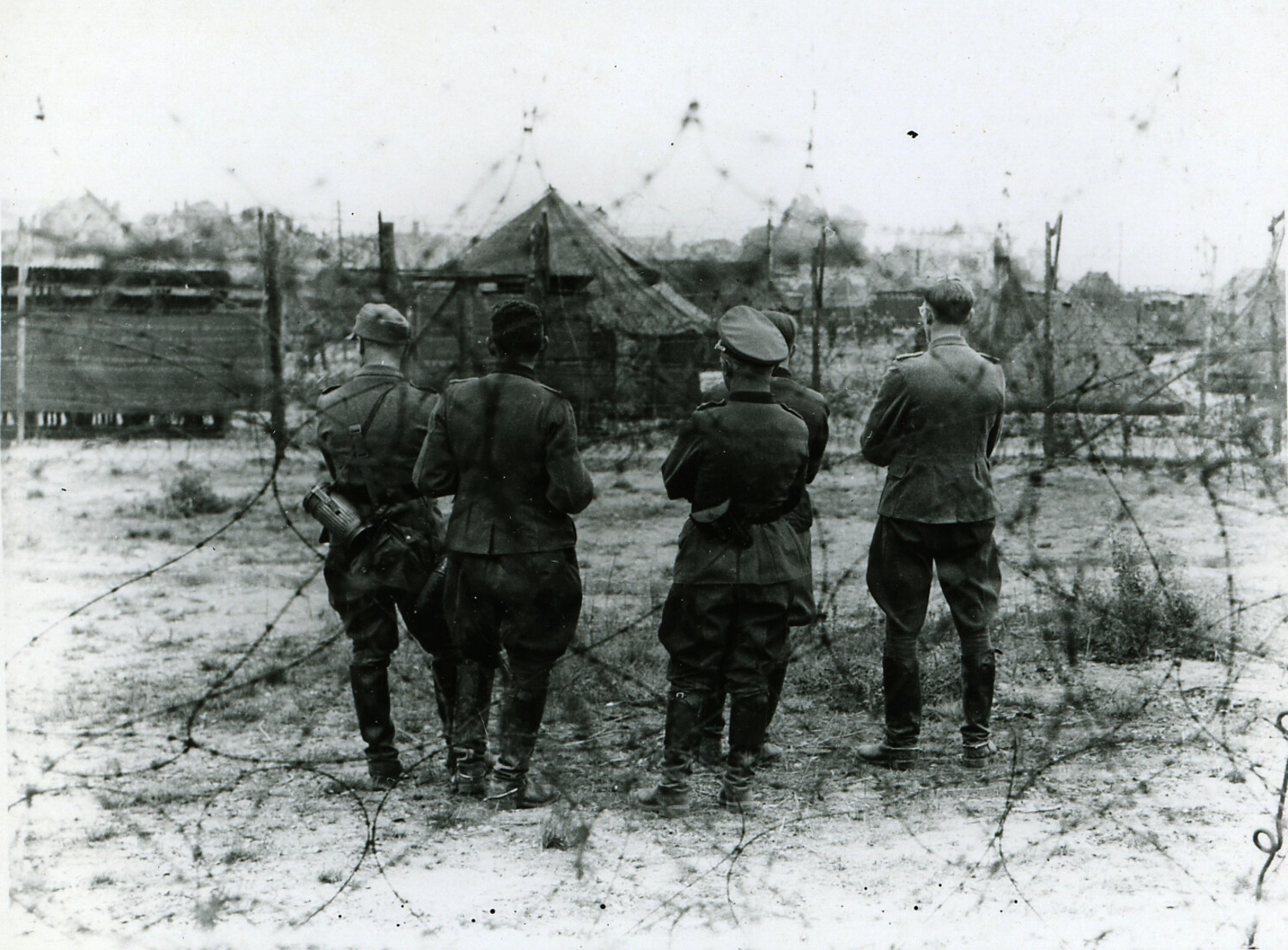 German Prisoner-of-War Officers in Enclosure, WWII 101st Airborne Division Collection