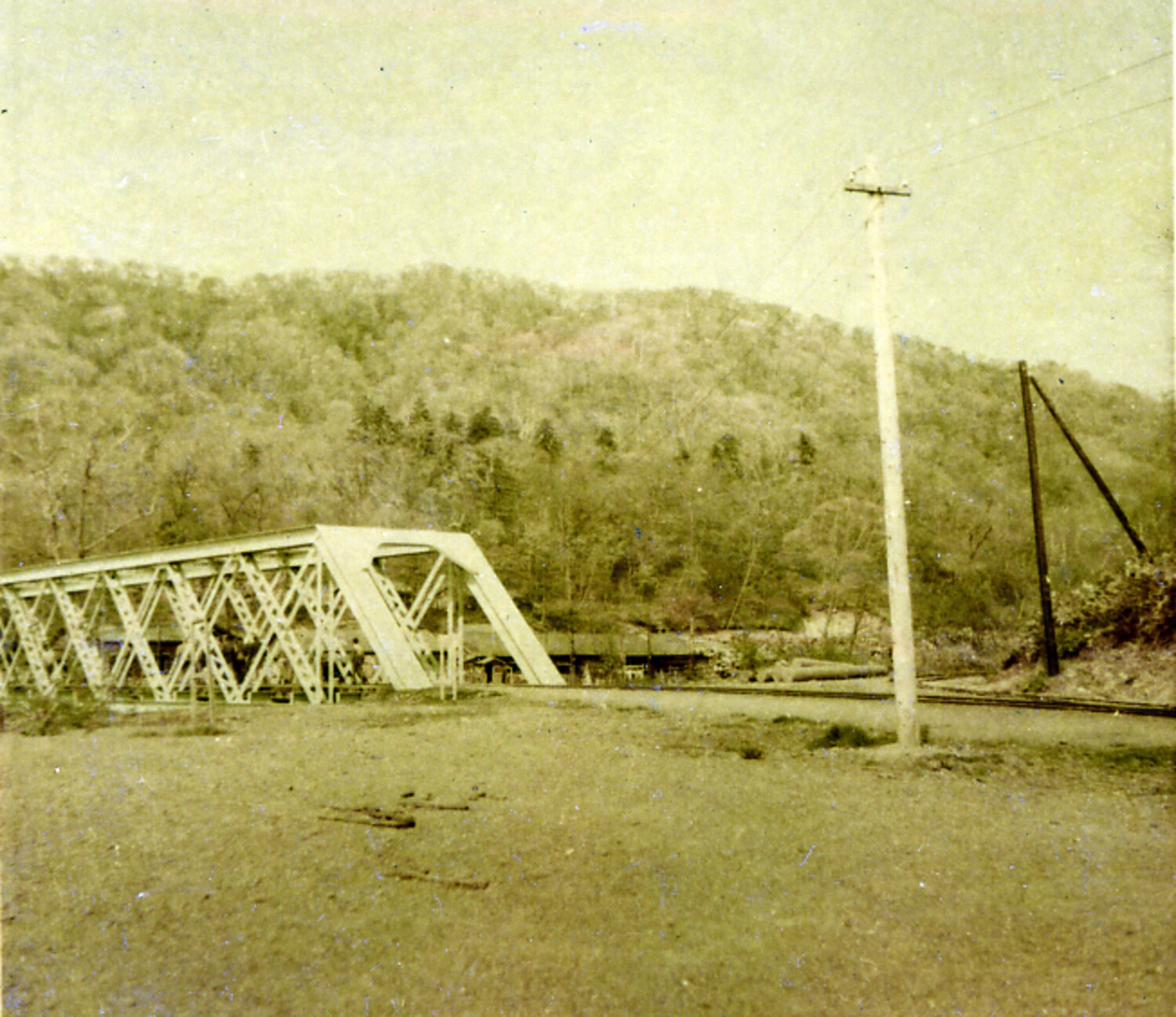 Steel Truss Bridge and Railway Crossing, Japan, Postwar Album (1950s)