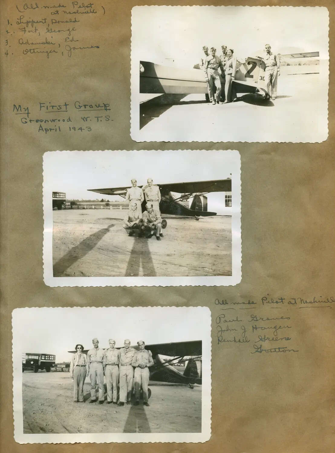 'My First Group' - Naval Aviation Cadets, Greenwood War Training Service, April 1943