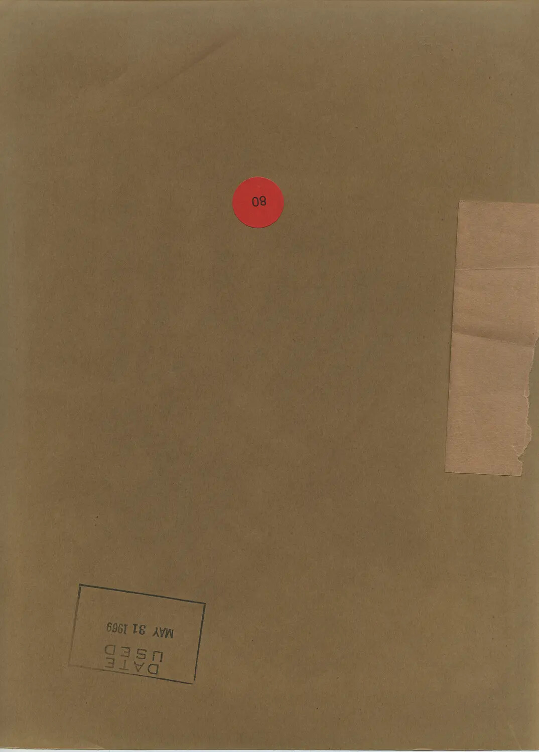 Verso of AP Wirephoto: Kraft Paper Back with "Date Used MAY 31 1969" Stamp and Archive Sticker