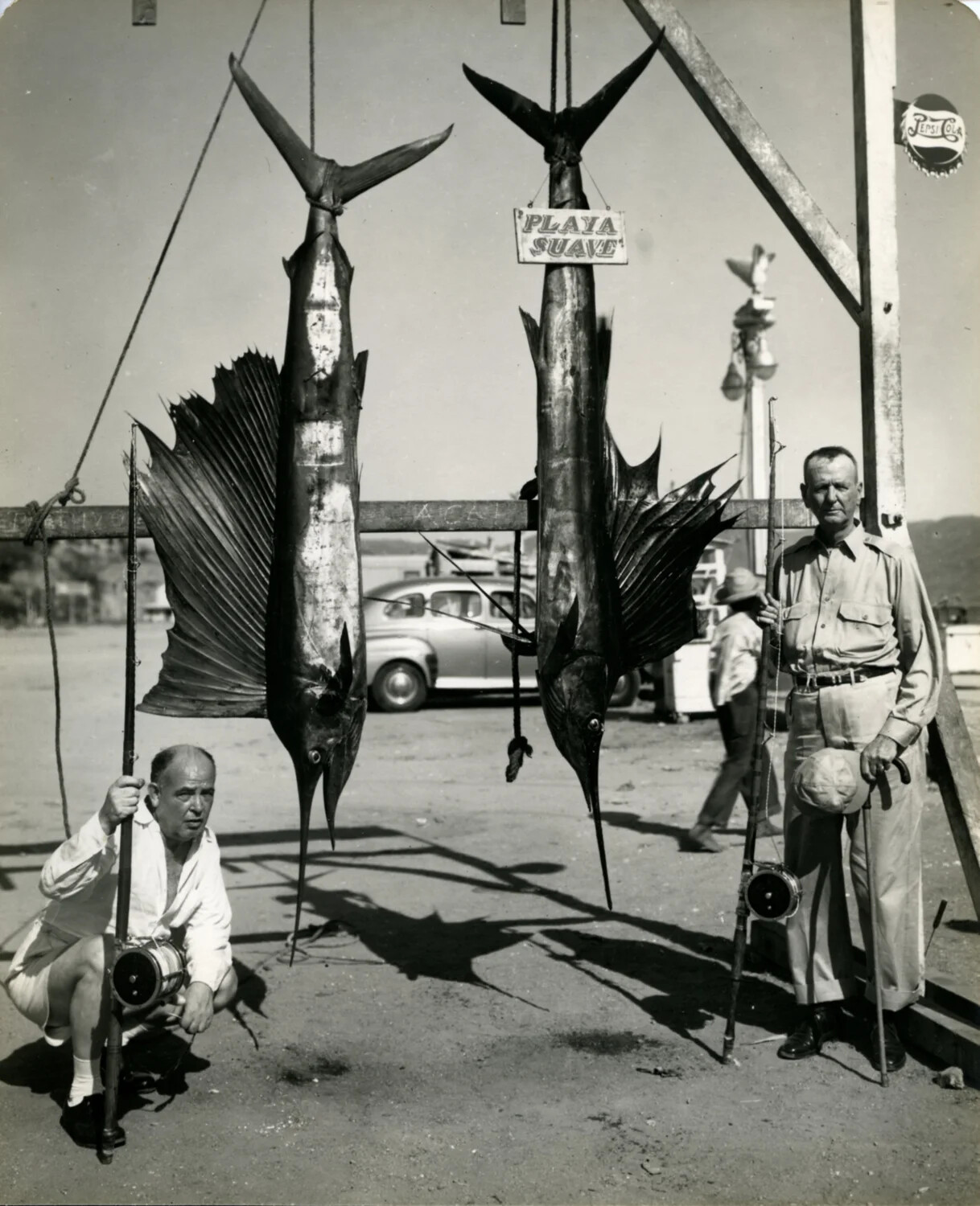 Deep-Sea Fishing Trophy Photograph, "Playa Suave," from the General Wainwright Photo Album, 1949