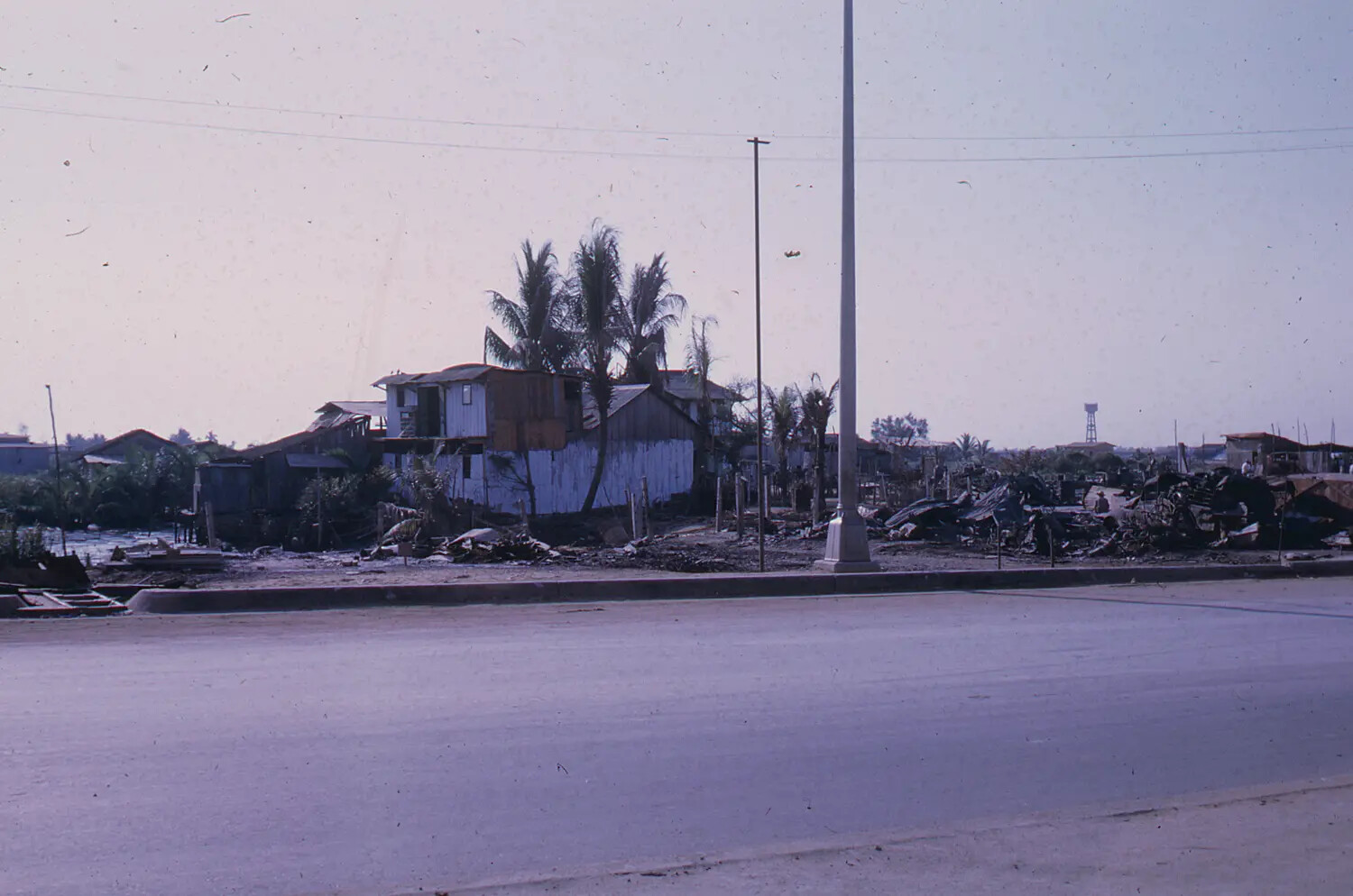 War-Damaged Neighborhood During Tet Offensive, Vietnam, 1968