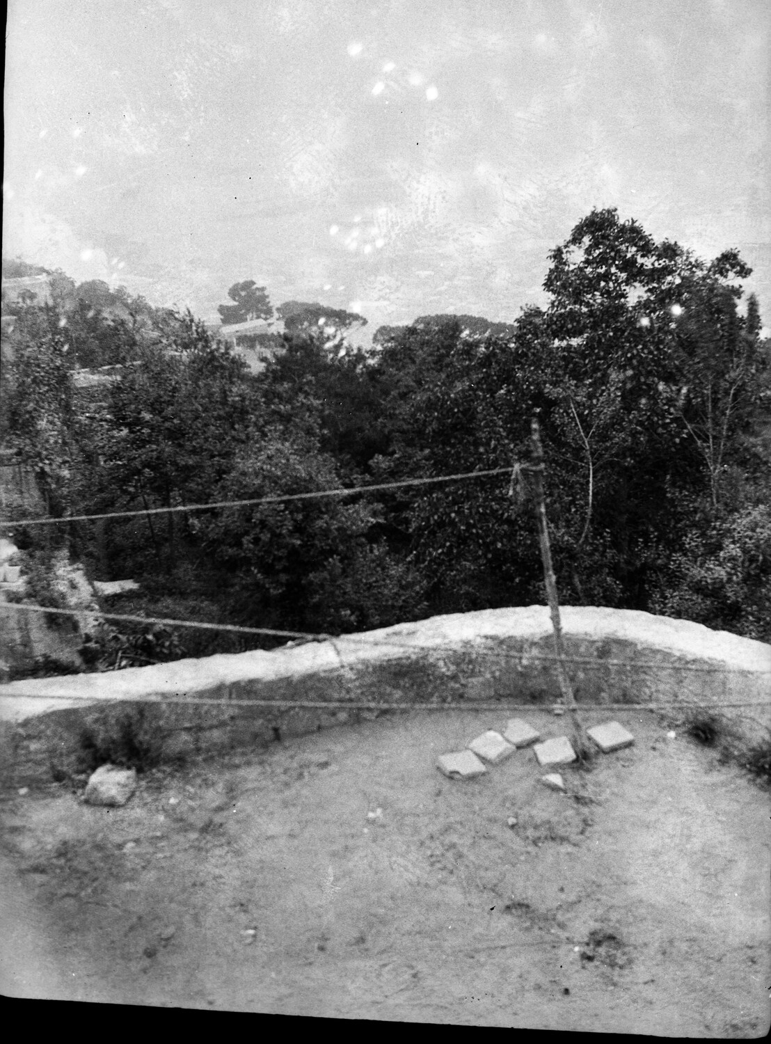 Hillside Overlook with Stone Wall, US Navy China Station Album, 1930s