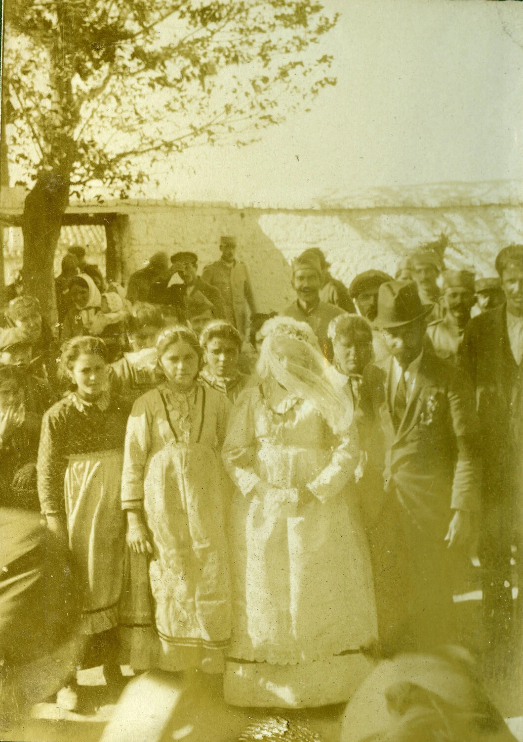 Village Wedding Gathering, WWI French Pilot's Personal Photo Album