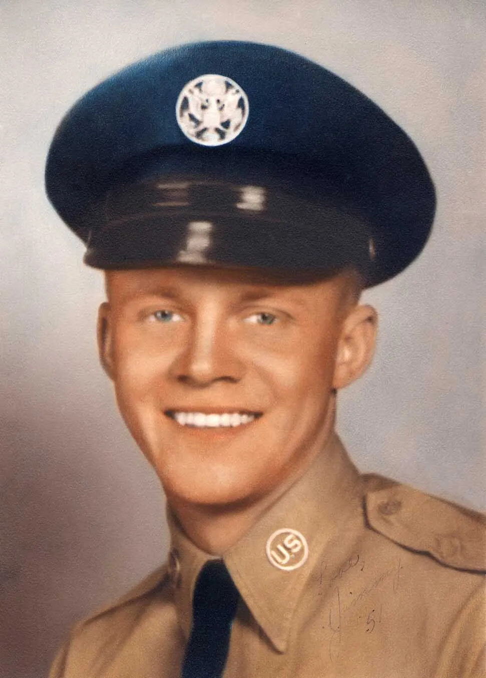 Studio Portrait of Airman Jim Wold at Age 19, U.S. Air Force, circa 1951