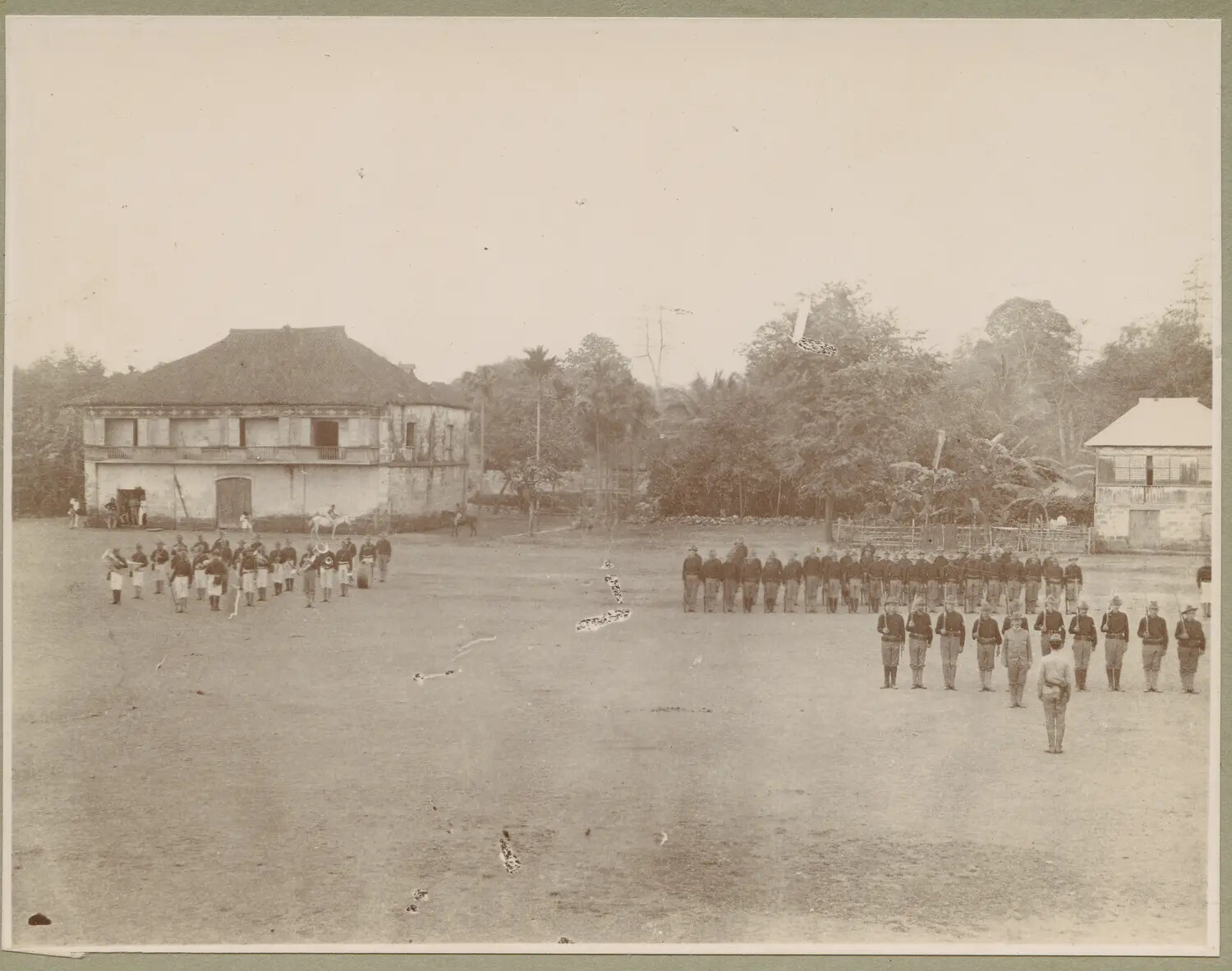 American Military Formation on a Parade Ground, Philippine-American War Era, c. 1898-1902