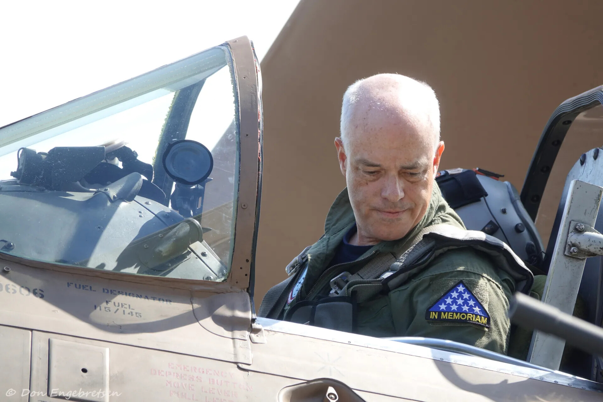 Veteran in Flight Suit Beside Skyraider Cockpit, Reunion Event, May 2019