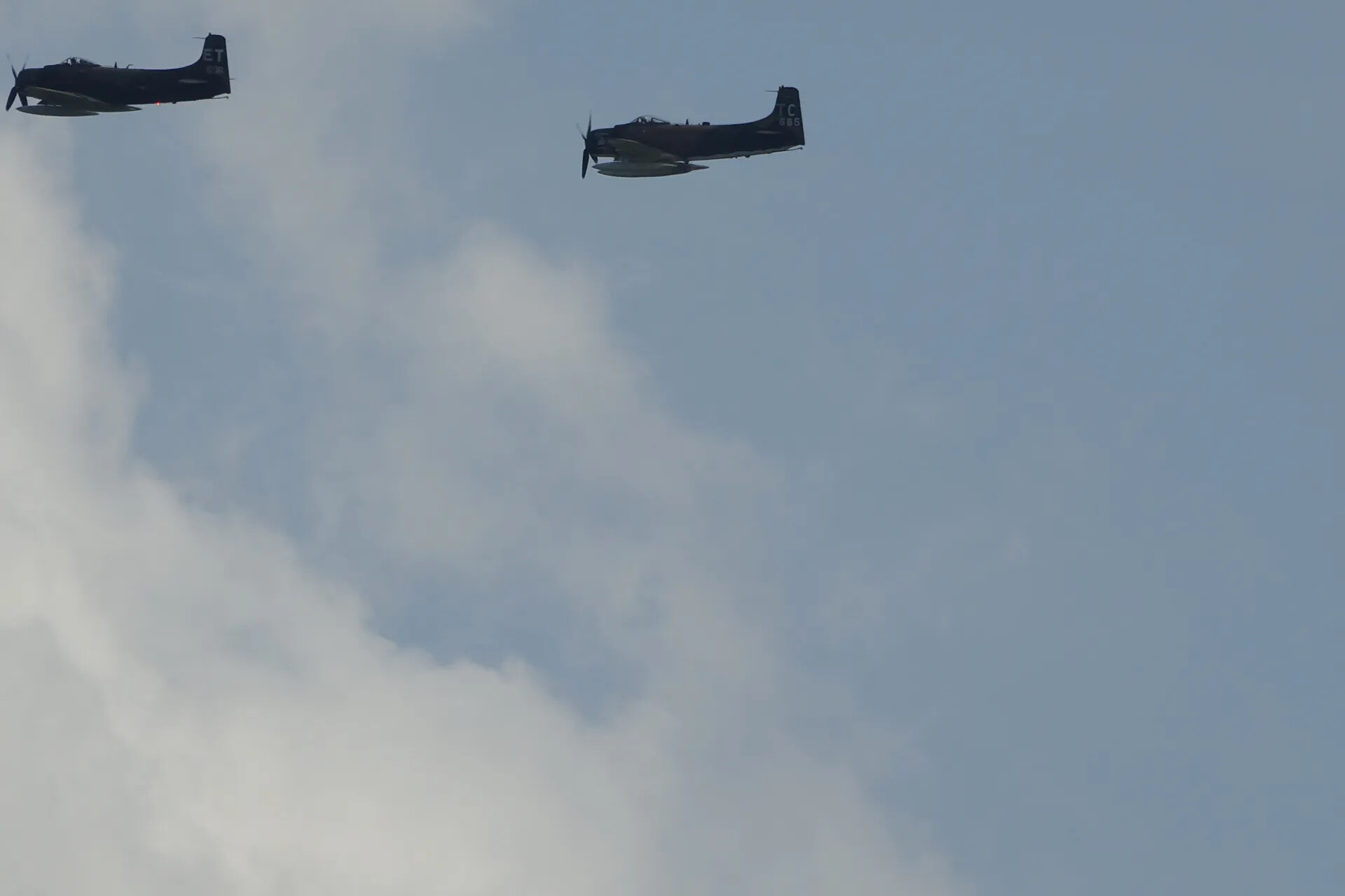 A-1 Skyraiders 'ET' and 'TC 865' in Formation Flight, May 2019 Reunion Event (Sequence Frame)