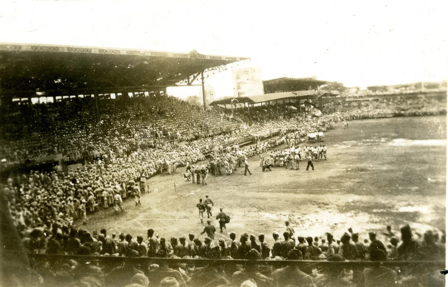 Wartime Baseball Game Before a Massed Military Audience, Pacific Theater, World War II