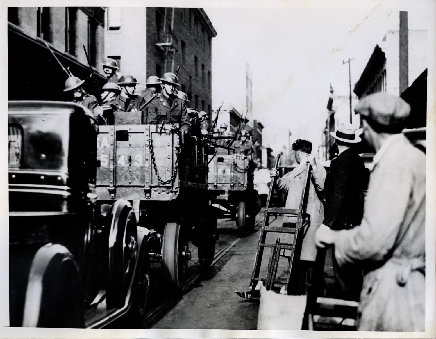 'Bayonets Protect Food Distributors' - Army Escort for Produce Trucks During the 1934 San Francisco General Strike