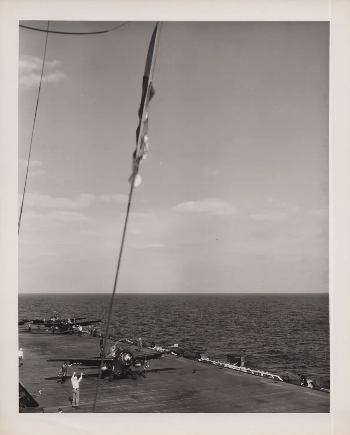 FM-2 Wildcat Fighters on Flight Deck, USS Petrof Bay, WWII
